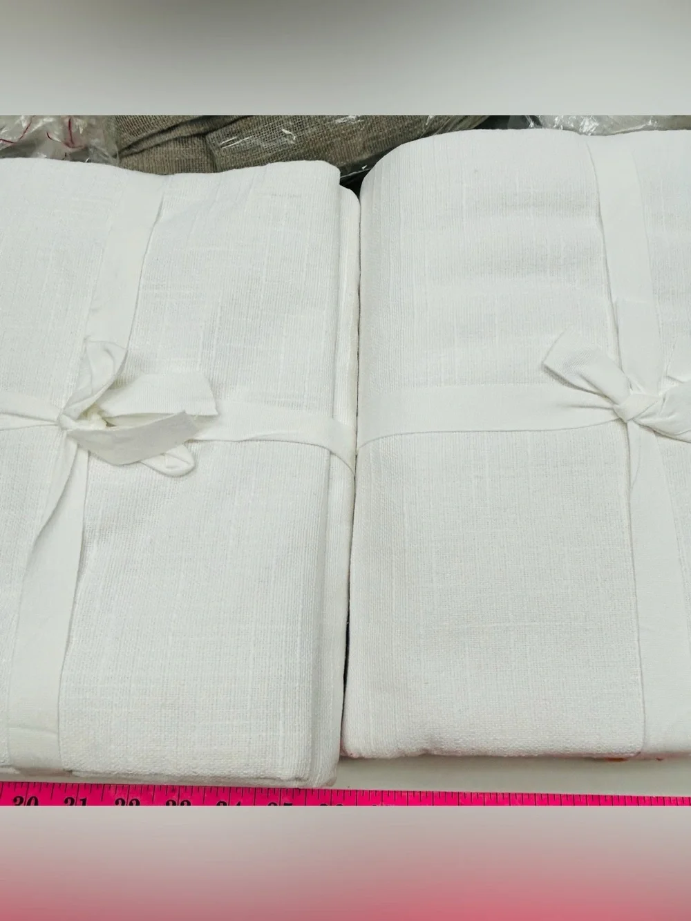 NWT QUINCE Set Of 2 48x96 Cotton Slub Room Darkening Curtains White 9721